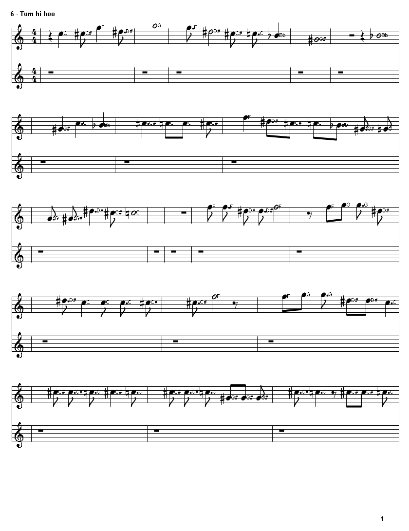 aashiqui 2 song piano music sheet